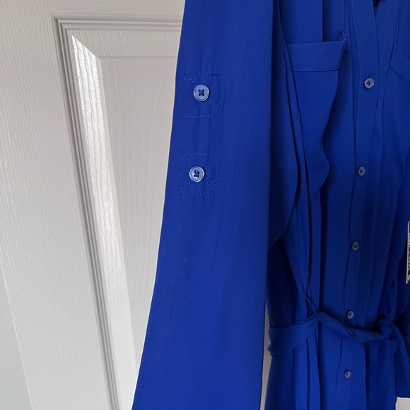 Express The Portofino Shirt Dress. Sz Large. Beautiful blue color. NWT. - Picture 4 of 5